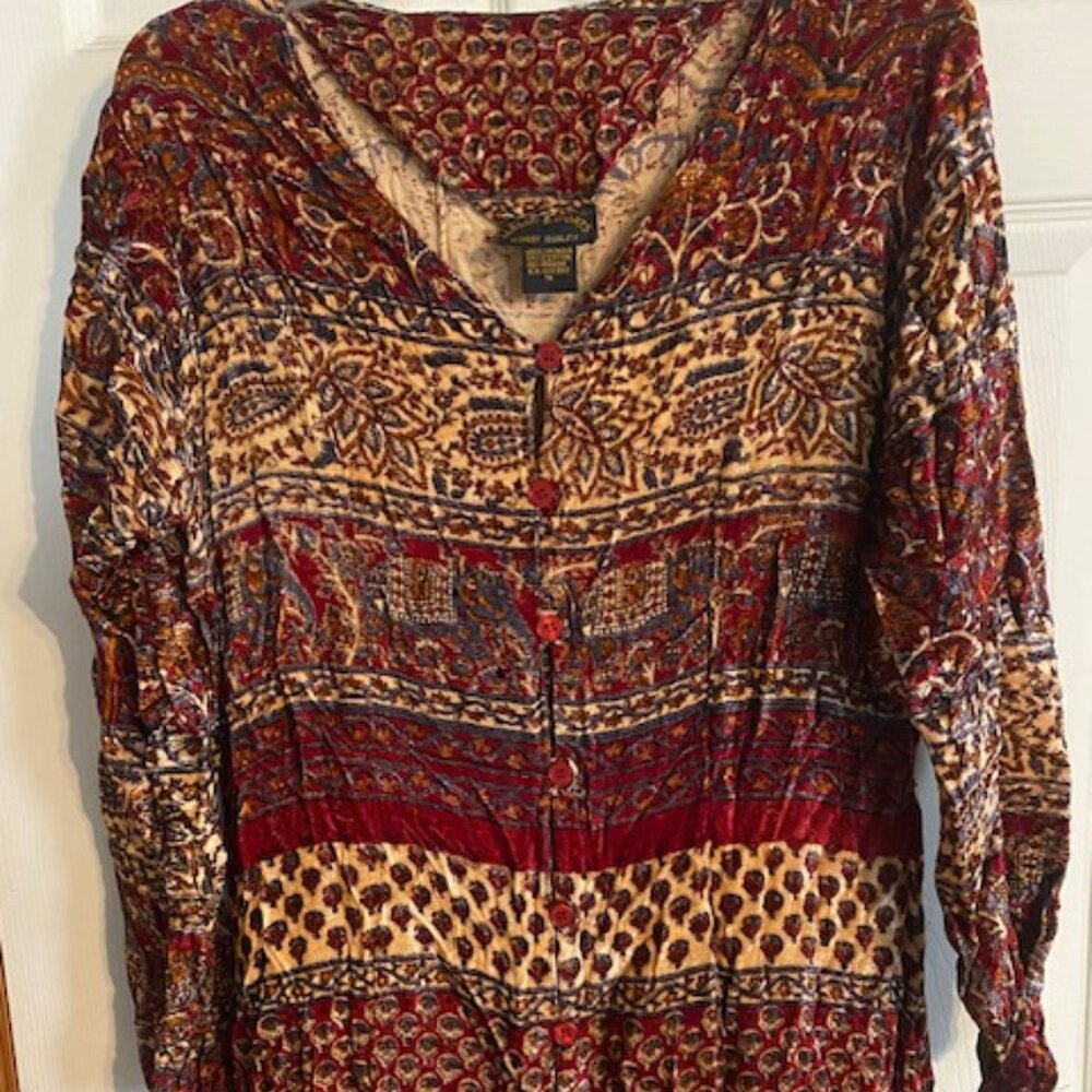 Vintage Classic Imports Dress Velvet Boho Size M - Picture 3 of 6